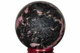 Polished Rhodonite Sphere - Madagascar #218891-1